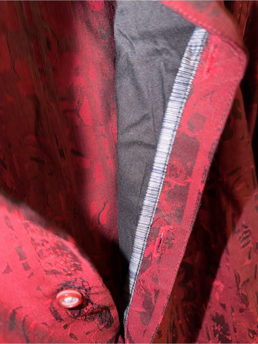 Robert Graham Red Patterned Men's Button-Down Shirt - Picture 5 of 7